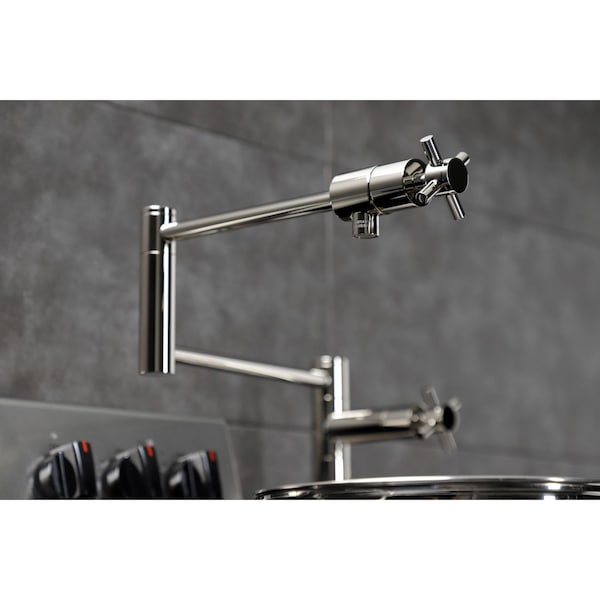 Deck Mount Pot Filler, Polished Nickel